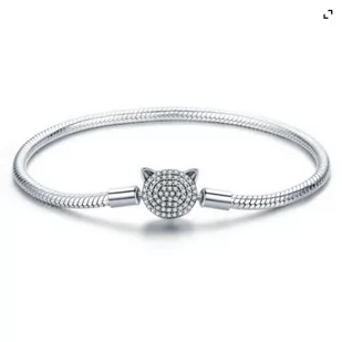 Bransoletka Modułowa Pandora Srebro 925 Charms Kotek 16 cm - Bransoletki - miniaturka - grafika 1