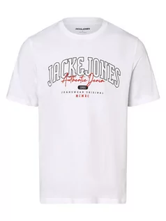 Koszulki męskie - Jack & Jones - T-shirt męski  JJLarry, biały - grafika 1