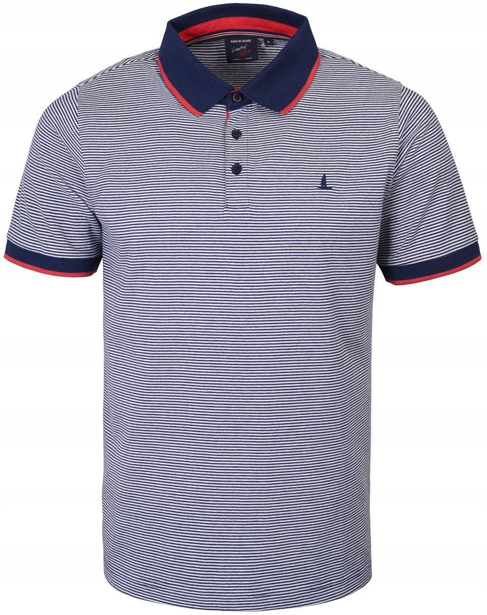 POLO Koszulka Męska w PASKI Bawełniana TIGUN Elegancka XL Pako Jeans