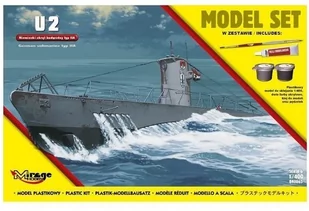 Niemiecki Okręt Podwodny U2 zestaw z farbami Mirage Hobby - Modele do sklejania - miniaturka - grafika 1