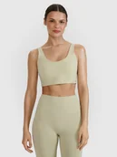 Bielizna sportowa damska - 4F Biustonosz treningowy ze średnim wsparciem - zielony XL - miniaturka - grafika 1