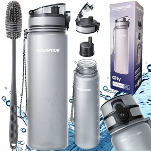 Zestaw szczoteczka silikonowa + butelka filtrująca AQUAPHOR CITY szara 0,8l - Butelki filtrujące Zestaw szczoteczka silikonowa + butelka filtrująca AQUAPHOR CITY szara 0,8l - Butelki filtrujące - miniaturka - grafika 1