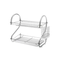 Suszarki do naczyń - Suszarka do naczyń silikonowa Camelia 2 poziomy biała - miniaturka - grafika 1