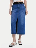 Spódnice - Desigual Spódnica jeansowa 25SWFD02 Niebieski Regular Fit - miniaturka - grafika 1