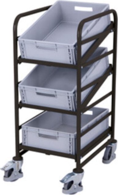 Variofit Wózek na 3 Euro skrzynki wym. 520 x 665 x 1160 mm kolor: antracytowy