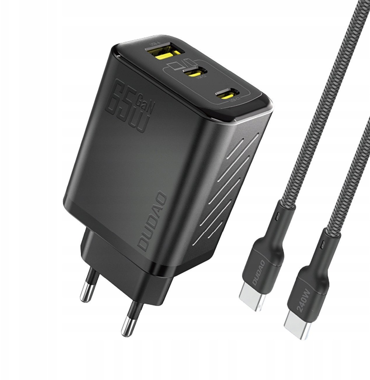 Ładowarka sieciowa Dudao A29C 65W GaN + kabel USB-C - czarna