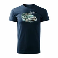 Koszulki męskie - Koszulka kolekcjonerska z samochodem Mercedes S W221 męska granatowa REGULAR-M - miniaturka - grafika 1