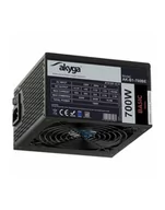 Zasilacze komputerowe - Akyga AK-B1-700BE ATX Power Supply 700W BLACK EDITION P4+4 PCI-E SATA PPFC 12 cm - miniaturka - grafika 1