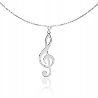 Naszyjniki - Naszyjnik klucz wiolinowy srebrny - miniaturka - grafika 1