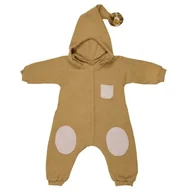 Kombinezony dla dzieci - Hi Little One kombinezon całoroczny z kapturem TOG 2,0 OverSize BOHO Mustard roz S Pom Pom - miniaturka - grafika 1
