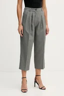 Spodnie damskie - Sisley spodnie damskie kolor szary fason cygaretki high waist 4V99LF07S - miniaturka - grafika 1