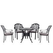 Meble ogrodowe - Shumee Zestaw ogrodowy stół i 4 krzesła czarny ANCONA 264177 - miniaturka - grafika 1