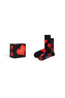 Skarpetki męskie - Happy Socks skarpetki I Heart You (2-pack) męskie kolor czarny - grafika 1