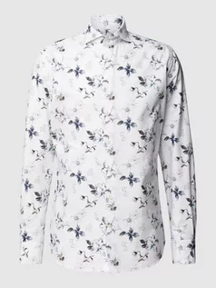 Koszule męskie - Koszula biznesowa o kroju slim fit z kwiatowym nadrukiem na całej powierzchni - grafika 1