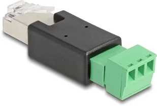 DeLOCK 66607 zmieniacz płci / kabli RJ45 3 pin terminal block Czarny, Zielony - Kable miedziane - miniaturka - grafika 1