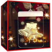 Oświetlenie świąteczne - Witraż Led 3D Na Okno Ozdoba Lampki Świąteczne - miniaturka - grafika 1