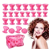 Wałki do włosów - TEMU 40 sztuk silikonowych wałków do włosów dla kobiet - 20 dużych wałków do spania i 20 małych wałków do normalnego rodzaju włosów - Wszechstronne - miniaturka - grafika 1