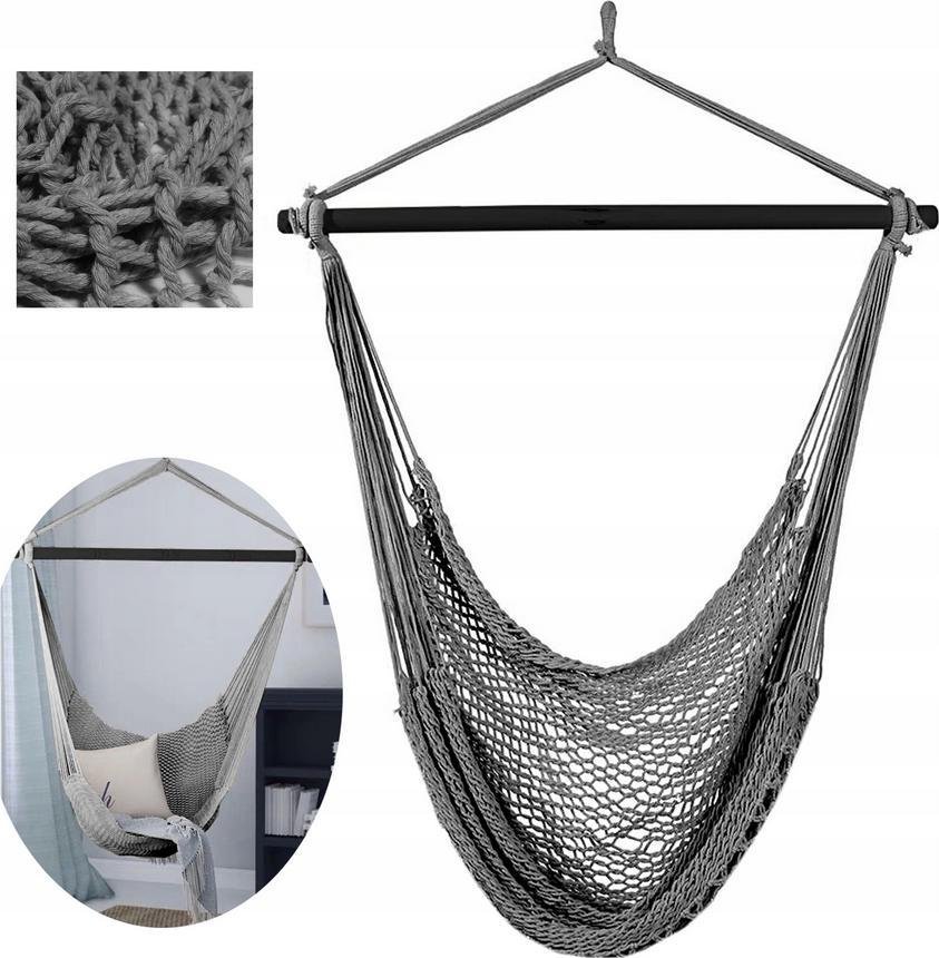 SunActive Hamak Krzesło brazylijskie Wiszący Pleciony Bujak