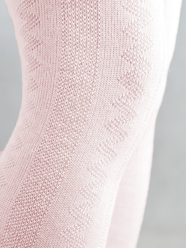 Rajstopy bawełniane jasny róż z żakardowym wzorem zygzak 116-122 cm