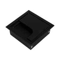 Gniazdka elektryczne - Przepust kablowy czarny 80x80 mm przelotka kablowa czarna - miniaturka - grafika 1