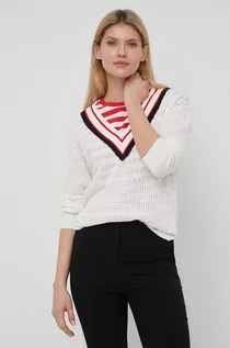 Swetry damskie - Pepe Jeans sweter PERLINE damski kolor biały lekki - grafika 1
