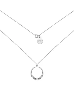 Srebrny naszyjnik z młotkowaną obręczą - Naszyjniki - miniaturka - grafika 1