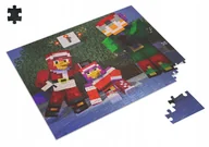 Puzzle - PUZZLE Minecraft Świąteczne Creeper Christmas + IMIĘ Pudełko A4 120 el. #4 - miniaturka - grafika 1