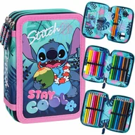 Piórniki - DISNEY Stitch Dziecięcy piórnik trzykomorowy z wyposażeniem-43 elementy, 3 zamki 12,5 x 19,5 x 6,5 cm - miniaturka - grafika 1