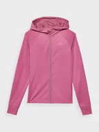 Bluzy sportowe damskie - Damska bluza treningowa 4F 4FWAW24TFSWF406 - różowa - miniaturka - grafika 1