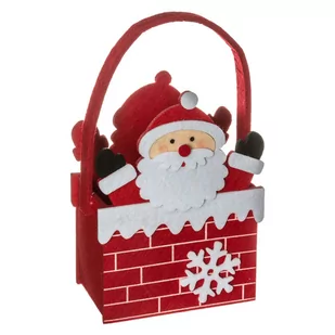 Filcowy koszyczek w kształcie Mikołaja, 20 cm - Ozdoby bożonarodzeniowe - miniaturka - grafika 1