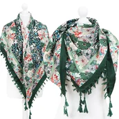 Apaszki i szaliki damskie - Duża Folkowa Chusta Apaszka Ludowa Góralska Etno - Ch-9537-Woj-Zie - miniaturka - grafika 1