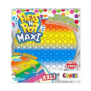 CRAZE PressNPop okrągłe prasy N POP Maxi XXL Fidget Toy sensoryczna antystresowa zabawka dla dzieci dorosłych, zestaw do baniek w kształcie koła, kolorowe motywy, piękne kombinacje kolorów - Zabawki zręcznościowe - miniaturka - grafika 1