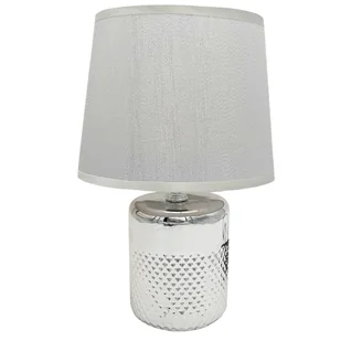 Lampa nocna nowoczesna srebrna stołowa glamour 27 cm - Lampy stojące - miniaturka - grafika 1
