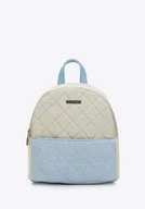 Torebki damskie - Damski plecak dżinsowy niebiesko-beżowy - miniaturka - grafika 1