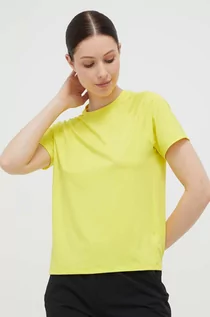 Koszulki sportowe damskie - Marmot t-shirt sportowy Windridge kolor żółty - grafika 1