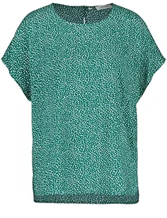 GERRY WEBER Edition Damska bluzka w stylu casual, Zielony/ecru/biały nadruk, 40 PL - Bluzki damskie - miniaturka - grafika 1