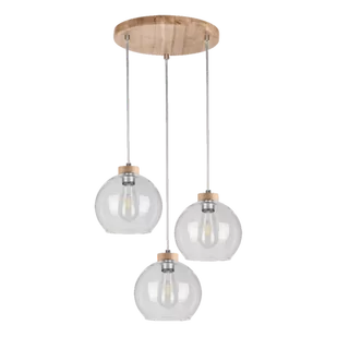 Britop LAMPA wisząca LAGUNA 18710374R skandynawska OPRAWA szklana kaskada zwis przezroczysty drewno - Lampy sufitowe - miniaturka - grafika 1