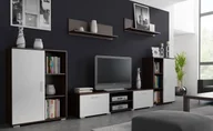 Meblościanki - Elior Meblościanka Pixelo 3X - biała + wenge - miniaturka - grafika 1