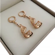 Kolczyki - Zjawiskowe Kolczyki Wiszące Greckie 18K Prezent - miniaturka - grafika 1