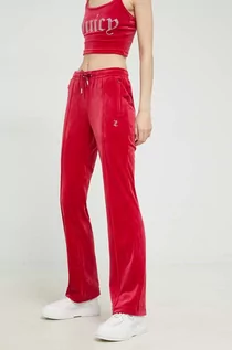 Spodnie damskie - Juicy Couture spodnie dresowe Tina damskie kolor fioletowy z aplikacją - grafika 1