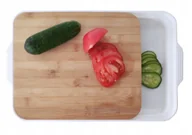 Deski do krojenia - PREMIUM BAMBUS DESKA DO KROJENIA Z POJEMNIKIEM AR - miniaturka - grafika 1