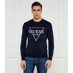 GUESS Sweter FABIAN Regular Fit z dodatkiem kaszmiru - Swetry męskie - miniaturka - grafika 1