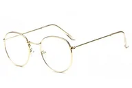 Okulary korekcyjne, oprawki, szkła - Złote Okulary Lenonki Zerówki STEC-05 - miniaturka - grafika 1