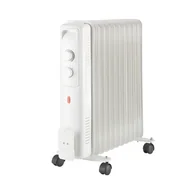 Ogrzewanie przenośne - Grzejnik olejowy z termostatem 11 żeber 2500 W biały - miniaturka - grafika 1