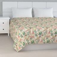 Narzuty - Dekoria Narzuta pikowana w pasy czarno-zielone romby na lnianym tle 100 x 160cm Wyprzedaż do 836-140-46 - miniaturka - grafika 1