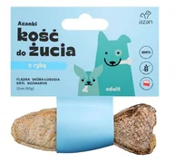 Przysmaki dla psów - AZANKI Kość z flądrą w skórze łososia 12 cm - miniaturka - grafika 1