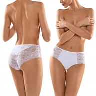 Bielizna nocna - Babell 136 Koronkowe Figi bawełniane Biały XL - miniaturka - grafika 1