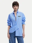 Koszule damskie - Desigual Koszula Dont Do It 25SWCW16 Niebieski Loose Fit - miniaturka - grafika 1