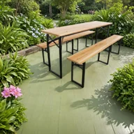 Meble ogrodowe - Zestaw ogrodowy piknikowy stół i 2 ławki - miniaturka - grafika 1