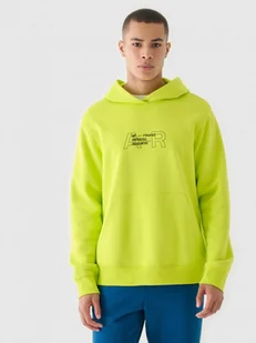 Męska bluza dresowa nierozpinana z kapturem 4F 4FRAW24TSWSM1816 - zielona - Bluzy sportowe męskie - miniaturka - grafika 1